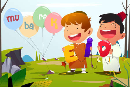 A vector illustration of eid-ul-adha Mubarak Celebrationのイラスト素材