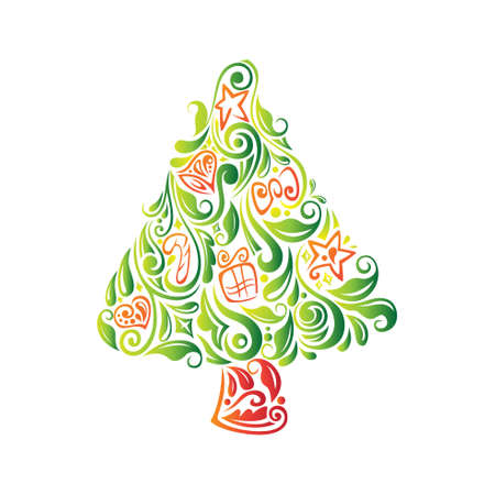 A vector illustration of Abstract Beautiful Christmas Treeのイラスト素材