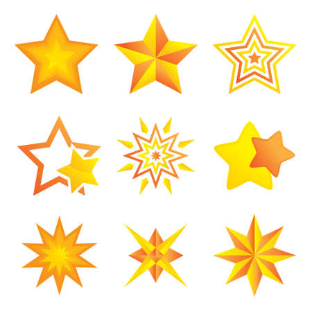 A vector illustration of Different Stars Designのイラスト素材