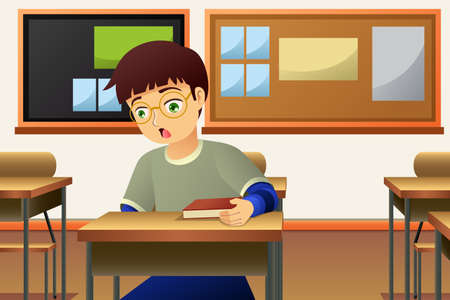 A vector illustration of Student in The Classroomのイラスト素材