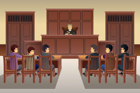 A vector illustration of People in Court Sceneのイラスト素材