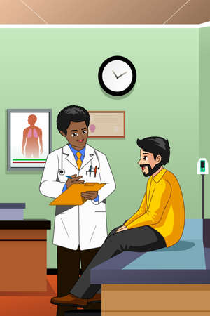 A vector illustration of Doctor Talking to a Patientのイラスト素材