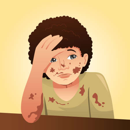 A vector illustration of Messy and Dirty Boyのイラスト素材