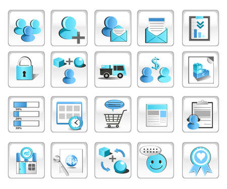 A vector illustration of Business Technology Internet Website Iconsのイラスト素材