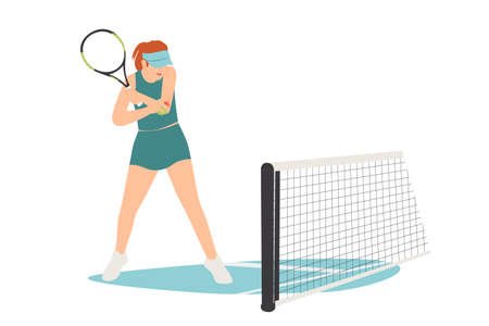 A vector illustration of Injured Tennis Player Sprained Elbowのイラスト素材