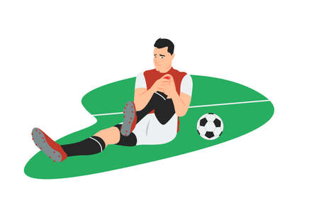 A vector illustration of Injured Soccer Player Sprained Kneeのイラスト素材