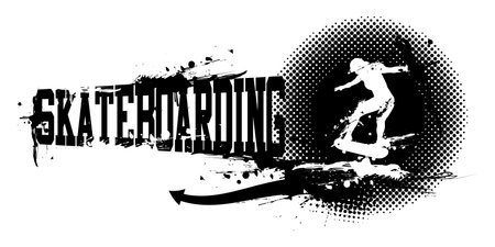 A vector illustration of Female Skateboarding Bannerのイラスト素材