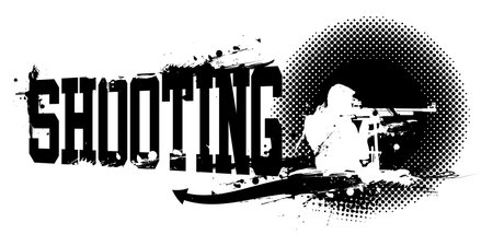 A vector illustration of Shooting Rifle Bannerのイラスト素材