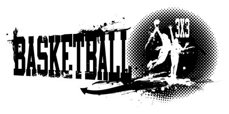 A vector illustration of Three-on-three Basketball Bannerのイラスト素材