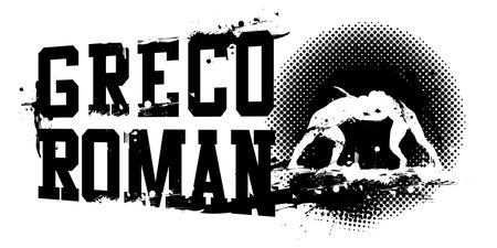 A vector illustration of Greco Roman Wrestling Bannerのイラスト素材