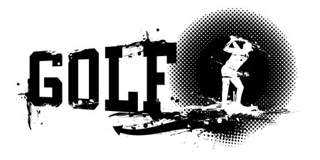 A vector illustration of Golf Man Bannerのイラスト素材