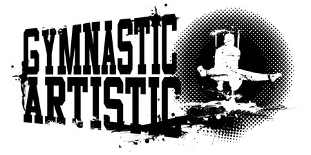 A vector illustration of Male Artistic Gymnastic Bannerのイラスト素材