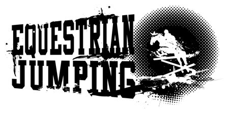 A vector illustration of Equestrian Jumping Horse Bannerのイラスト素材