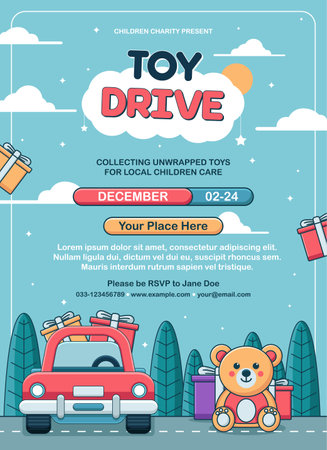 A vector illustration of Toy Drive Brochureのイラスト素材