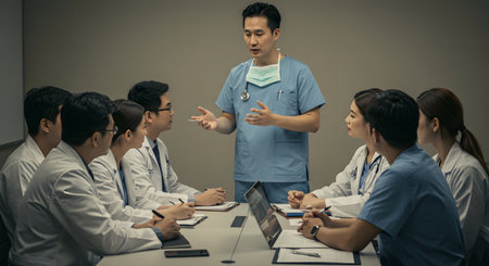 Group of doctors having a meeting in the conference room.Asian peopleの素材