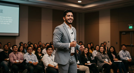 Speaker at Business Conference and Presentation. Audience at the conference hall. Business and Entrepreneurship concept.の素材