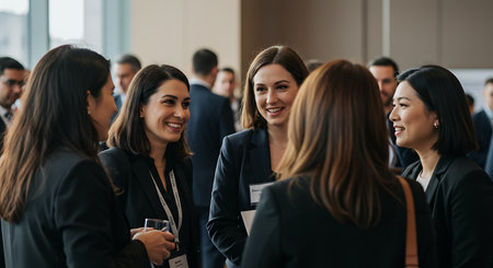 Group of business people discussing the charts and graphs showing the results of their successful teamworkの素材