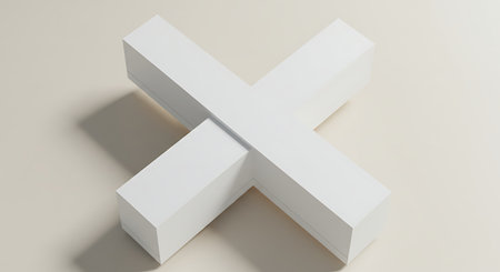 Blank white box mockup on white background. 3d renderingの素材