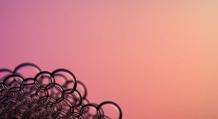 Abstract 3d rendering of chaotic structure. Bokeh background.の素材