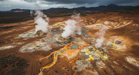 Namafjall geothermal area, Iceland, Europeの素材