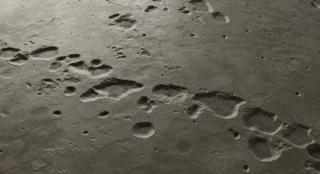 Footprints in the sand on the beach, closeup of photoの素材