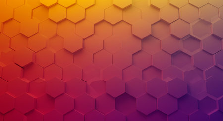 Abstract 3d rendering of hexagon background. Multicolored hexagon pattern.の素材