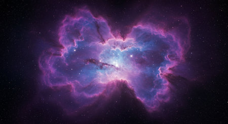 Sunrise over a field with lupines and a wooden fenceの素材