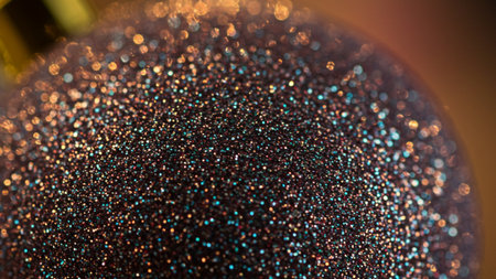 christmas ball macro close up abstract background with bokeh lightsの素材