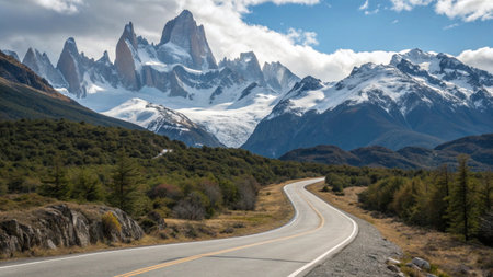 Road to Fitz Roy, Los Glaciares National Park, Argentinaの素材