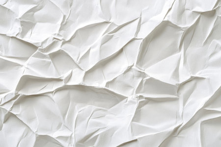 White crumpled paper background. Texture of crumpled paper.の素材