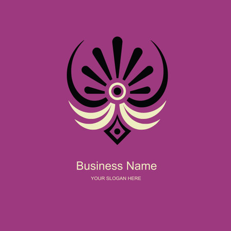 A bold business logo featuring a powerful abstract symbol against a solid background, evoking a sense of strength, determination, and professionalism.のイラスト素材