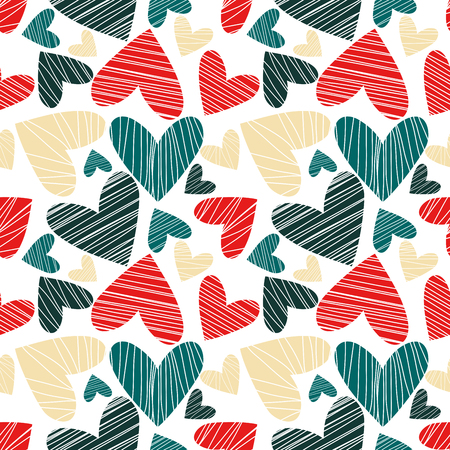 Seamless pattern with hearts. Art can be used for holiday packing: birthday, Happy New Year, Christmas, Valentine's Day.のイラスト素材
