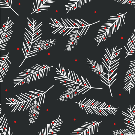 Holiday seamless pattern with spruce branch. Christmas tree illustration. Art can be used for holiday packing.のイラスト素材
