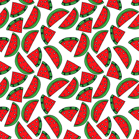 Seamless pattern with watermelon. Drawing in the style of pop artのイラスト素材
