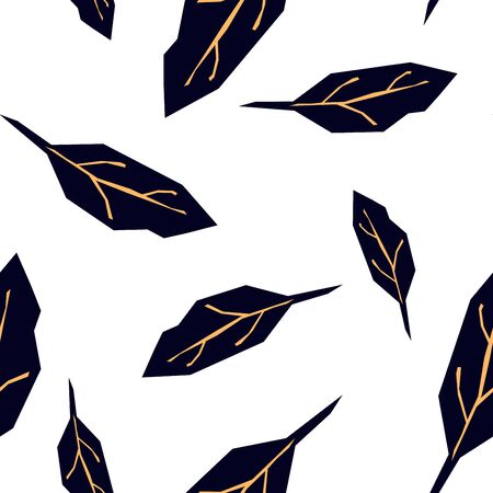 Seamless pattern with  blue leaves on white backdrop. Bright tropical background. Floral ornate.のイラスト素材