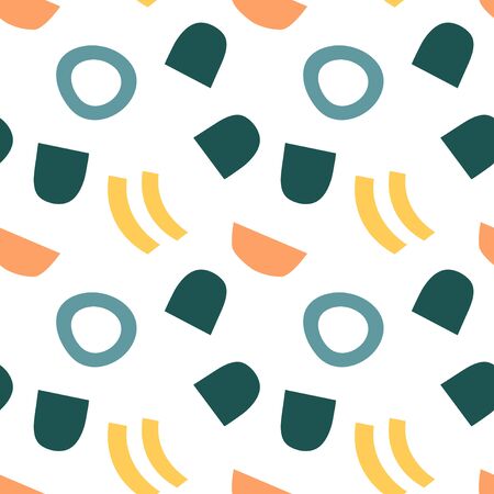 Trendy seamless pattern with graphic abstract geometric shapes.のイラスト素材
