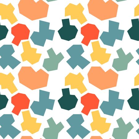 Trendy seamless pattern with graphic abstract shapes. Geometric wallpaper, cover design.のイラスト素材