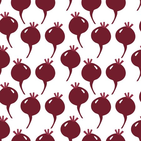 Seamless pattern with root-crop vegetables - beet. Seasonal food. Art can be used for packaging design element; menu design.のイラスト素材