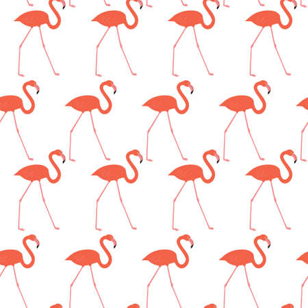 Seamless pattern with red flamingo. Animal print.のイラスト素材