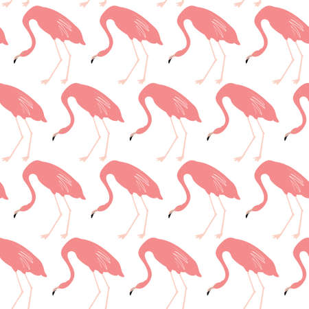 Seamless pattern with red flamingo. Animal print.のイラスト素材