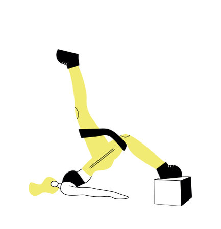 Vector illustration with women doing sport with rubber. Cartoon characterのイラスト素材