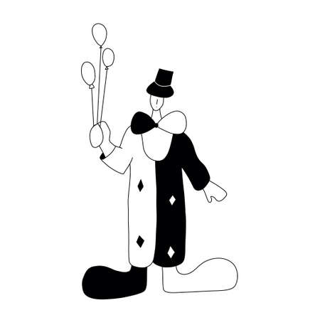 Vector illustration with clown. Cartoon character.のイラスト素材