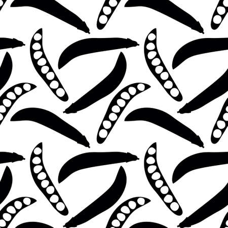 Seamless pattern with peas. Art can be used for packaging design element; restaurant menu.のイラスト素材