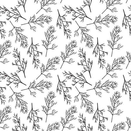 Seamless pattern. Vector illustration with dill branch.のイラスト素材