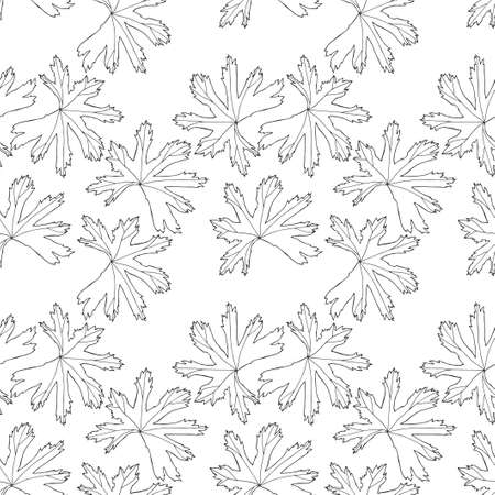 Seamless pattern. Vector illustration with leaves. Doodle sketch.のイラスト素材