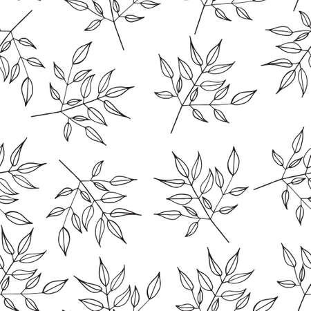 Seamless pattern. Vector illustration with wildflowers. Doodle sketch.のイラスト素材