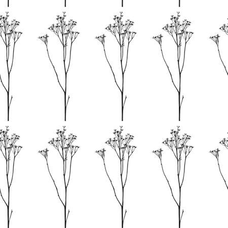 Seamless pattern. Vector illustration with wildflower. Doodle sketch.のイラスト素材