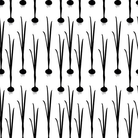 Seamless pattern with onion. Summer seasonal food.のイラスト素材