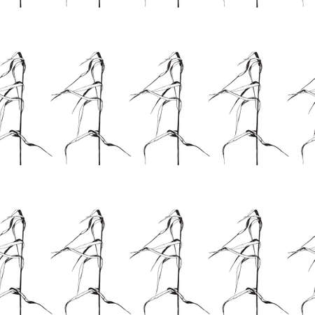Seamless pattern. Vector illustration with wildflower. Doodle sketch.のイラスト素材
