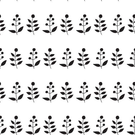 Seamless pattern. Vector illustration of branches with leaves and berries.の写真素材